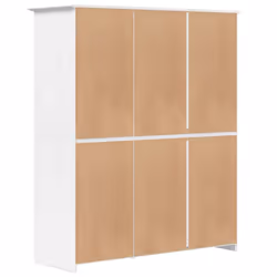 vidaXL Wardrobe Closet Clothes Storage Organiser Room Armoire Solid Wood Pine - white, 151.5 x 52 x 176.5 cm - Additional view 5
