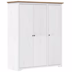 vidaXL Wardrobe Closet Clothes Storage Organiser Room Armoire Solid Wood Pine - brown, 151.5 x 52 x 176.5 cm