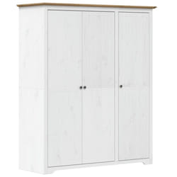 vidaXL Wardrobe Closet Clothes Storage Organiser Room Armoire Solid Wood Pine - brown, 151.5 x 52 x 176.5 cm
