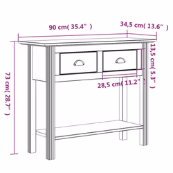 vidaXL Console Table Tea Side Table Hallway Accent End Table Solid Wood Pine - grey