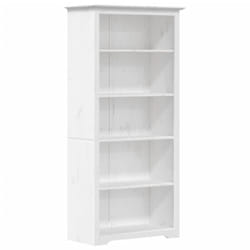 vidaXL Bookcase Bookshelf Sideboard Cabinet BODO White Solid Wood Pine 5-Tier