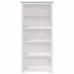 vidaXL Bookcase Bookshelf Sideboard Cabinet BODO White Solid Wood Pine 5-Tier