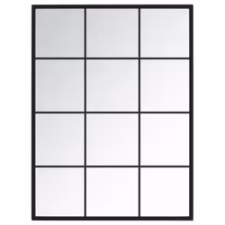 vidaXL Wall Mirror Hallway Makeup Mirror Hanging Mirror Black Rectangle Iron - 80 x 60 cm/ 2 pcs - Additional view 4
