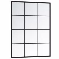 vidaXL Wall Mirror Hallway Makeup Mirror Hanging Mirror Black Rectangle Iron - 80 x 60 cm/ 3 pcs - Additional view 2