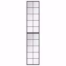 vidaXL Wall Mirror Hallway Makeup Mirror Hanging Mirror Black Rectangle Iron - 100 x 40 cm/ 2 pcs