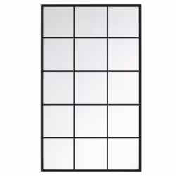 vidaXL Wall Mirror Hallway Makeup Mirror Hanging Mirror Black Rectangle Iron - 100 x 60 cm/ 2 pcs - Additional view 4
