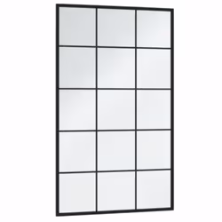vidaXL Wall Mirror Hallway Makeup Mirror Hanging Mirror Black Rectangle Iron - 100 x 60 cm/ 3 pcs - Additional view 2