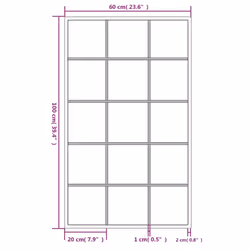 vidaXL Wall Mirror Hallway Makeup Mirror Hanging Mirror Black Rectangle Iron - 100 x 60 cm/ 3 pcs - Additional view 3