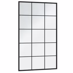 vidaXL Wall Mirror Hallway Makeup Mirror Hanging Mirror Black Rectangle Iron - 100 x 60 cm/ 4 pcs - Additional view 2
