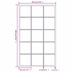vidaXL Wall Mirror Hallway Makeup Mirror Hanging Mirror Black Rectangle Iron - 100 x 60 cm/ 6 pcs - Additional view 3
