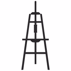 vidaXL Easel St& Wooden Artist Easel Floor Studio Easel Black Solid Wood Pine