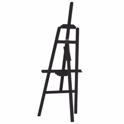 vidaXL Easel St& Wooden Artist Easel Floor Studio Easel Black Solid Wood Pine - Additional view 4