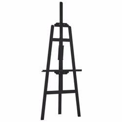 vidaXL Easel St& Wooden Artist Easel Floor Studio Easel Black Solid Wood Pine - Additional view 5