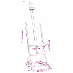 vidaXL Easel Stand Wooden Artist Easel Floor Studio Easel Solid Beech Wood - Additional view 7