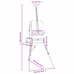 vidaXL Easel Stand Wooden Artist Easel Floor Studio Easel Solid Beech Wood