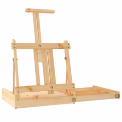 vidaXL Table Easel Adjustable Table Box Easel with Drawer Solid Wood Pine