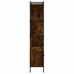vidaXL Bookcase with Doors Book Shelf Storage Shelf Organiser Engineered Wood - smoked oak, 76.5 x 30 x 154.5 cm - Additional view 5