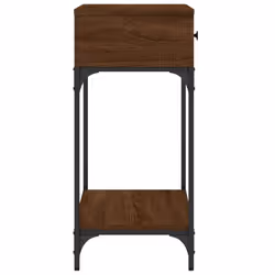vidaXL Console Table Side End Table Couch Sofa Table Black Engineered Wood - brown oak, 75 x 34.5 x 75 cm - Additional view 4