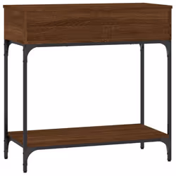 vidaXL Console Table Side End Table Couch Sofa Table Black Engineered Wood - brown oak, 75 x 34.5 x 75 cm - Additional view 6