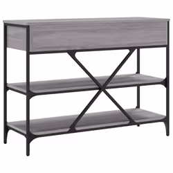 vidaXL Console Table with Drawers and Shelves Side End Table Engineered Wood - grey sonoma, 100 x 34.5 x 75 cm - Additional view 7
