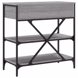 vidaXL Console Table with Drawers and Shelves Side End Table Engineered Wood - grey sonoma, 75 x 34.5 x 75 cm - Additional view 6
