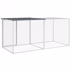 vidaXL Chicken Cage with Roof Farm Chicken Run Coop Hen House Galvanised Steel - anthracite, 203 x 98 x 90 cm - Additional view 4