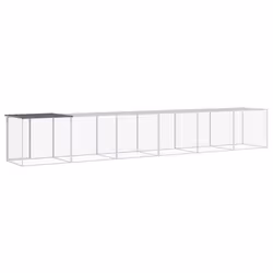 vidaXL Chicken Cage with Roof Farm Chicken Run Coop Hen House Galvanised Steel - anthracite, 603 x 98 x 90 cm - Additional view 4