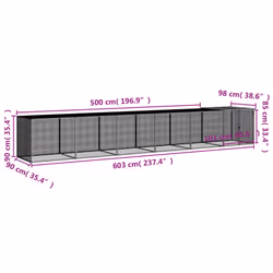 vidaXL Chicken Cage with Roof Farm Chicken Run Coop Hen House Galvanised Steel - anthracite, 603 x 98 x 90 cm - Additional view 8