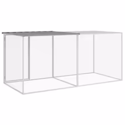 vidaXL Chicken Cage with Roof Farm Chicken Run Coop Hen House Galvanised Steel - light grey, 203 x 98 x 90 cm - Additional view 4