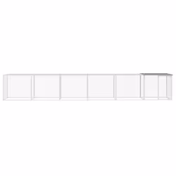 vidaXL Chicken Cage with Roof Farm Chicken Run Coop Hen House Galvanised Steel - light grey, 603 x 98 x 90 cm