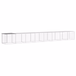 vidaXL Chicken Cage with Roof Farm Chicken Run Coop Hen House Galvanised Steel - light grey, 803 x 98 x 90 cm - Additional view 4