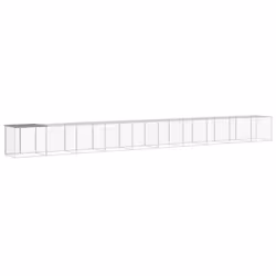 vidaXL Chicken Cage with Roof Farm Chicken Run Coop Hen House Galvanised Steel - light grey, 1003 x 98 x 90 cm - Additional view 4