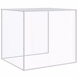 vidaXL Chicken Cage with Roof Farm Chicken Run Coop Hen House Galvanised Steel - light grey, 1003 x 98 x 90 cm - Additional view 7