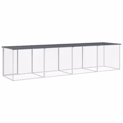 vidaXL Chicken Cage Farm Chicken Coop with Roof Anthracite Galvanised Steel - anthracite, 403 x 98 x 90 cm - Additional view 4