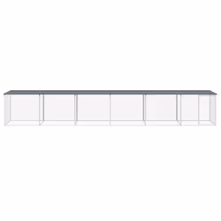 vidaXL Chicken Cage Farm Chicken Coop with Roof Anthracite Galvanised Steel - anthracite, 603 x 98 x 90 cm - Additional view 2