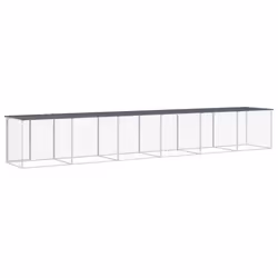 vidaXL Chicken Cage Farm Chicken Coop with Roof Anthracite Galvanised Steel - anthracite, 603 x 98 x 90 cm - Additional view 4