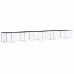 vidaXL Chicken Cage Farm Chicken Coop with Roof Anthracite Galvanised Steel - anthracite, 803 x 98 x 90 cm - Additional view 4