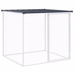 vidaXL Chicken Cage Farm Chicken Coop with Roof Anthracite Galvanised Steel - anthracite, 803 x 98 x 90 cm - Additional view 5
