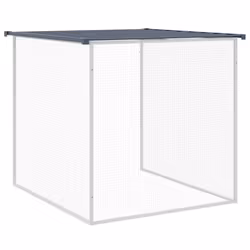 vidaXL Chicken Cage Farm Chicken Coop with Roof Anthracite Galvanised Steel - anthracite, 803 x 98 x 90 cm - Additional view 7