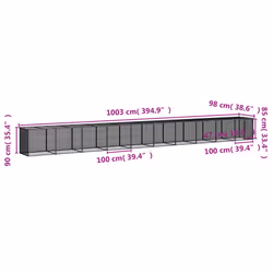 vidaXL Chicken Cage Farm Chicken Coop with Roof Anthracite Galvanised Steel - anthracite, 1003 x 98 x 90 cm