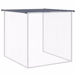 vidaXL Chicken Cage Farm Chicken Coop with Roof Anthracite Galvanised Steel - anthracite, 1003 x 98 x 90 cm - Additional view 7