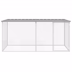 vidaXL Chicken Cage Farm Chicken Coop with Roof Anthracite Galvanised Steel - light grey, 203 x 98 x 90 cm - Additional view 2