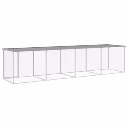 vidaXL Chicken Cage Farm Chicken Coop with Roof Anthracite Galvanised Steel - light grey, 403 x 98 x 90 cm - Additional view 4