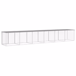 vidaXL Chicken Cage Farm Chicken Coop with Roof Anthracite Galvanised Steel - light grey, 603 x 98 x 90 cm - Additional view 4