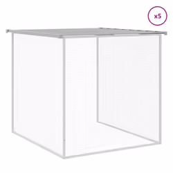 vidaXL Chicken Cage Farm Chicken Coop with Roof Anthracite Galvanised Steel - light grey, 603 x 98 x 90 cm - Additional view 6