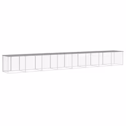 vidaXL Chicken Cage Farm Chicken Coop with Roof Anthracite Galvanised Steel - light grey, 803 x 98 x 90 cm - Additional view 4