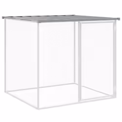 vidaXL Chicken Cage Farm Chicken Coop with Roof Anthracite Galvanised Steel - light grey, 803 x 98 x 90 cm - Additional view 5