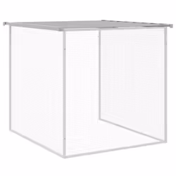 vidaXL Chicken Cage Farm Chicken Coop with Roof Anthracite Galvanised Steel - light grey, 803 x 98 x 90 cm - Additional view 7
