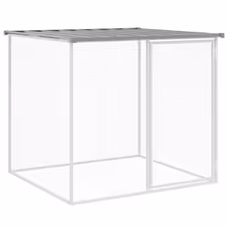 vidaXL Chicken Cage Farm Chicken Coop with Roof Anthracite Galvanised Steel - light grey, 1003 x 98 x 90 cm - Additional view 5