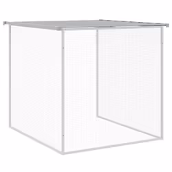 vidaXL Chicken Cage Farm Chicken Coop with Roof Anthracite Galvanised Steel - light grey, 1003 x 98 x 90 cm - Additional view 7